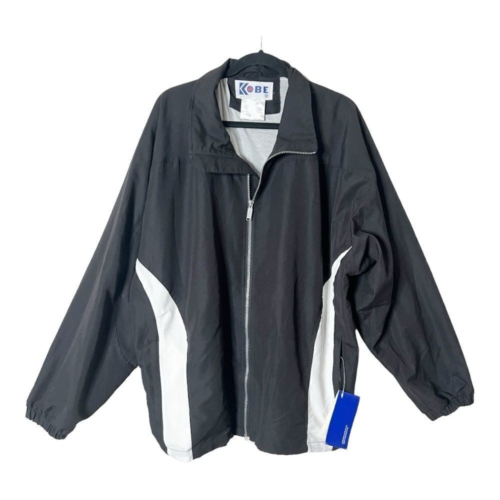 Kobe Men's Full Zip Black/White Sportswear Warm Up Jacket Size Extra‎ Large